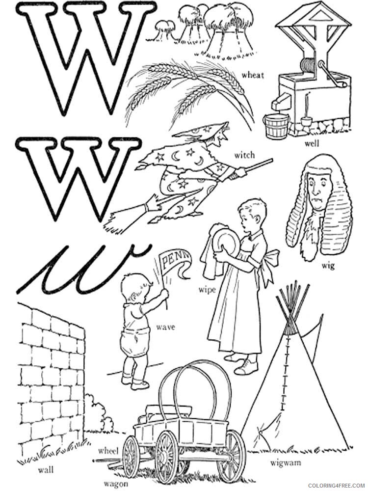 Letter W Coloring Pages Alphabet Educational Letter W of 11 Printable 2020 267 Coloring4free