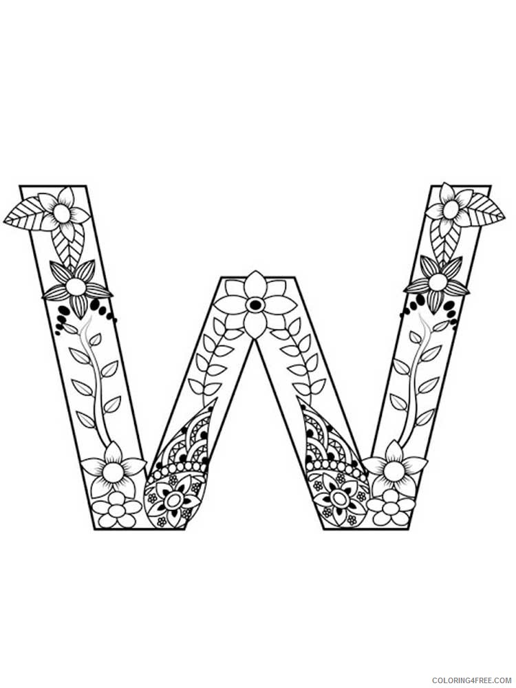 Letter W Coloring Pages Alphabet Educational Letter W of 12 Printable 2020 268 Coloring4free