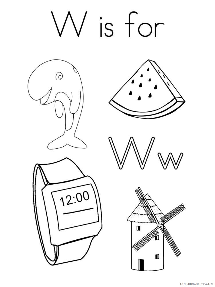 Letter W Coloring Pages Alphabet Educational Letter W of 5 Printable 2020 272 Coloring4free