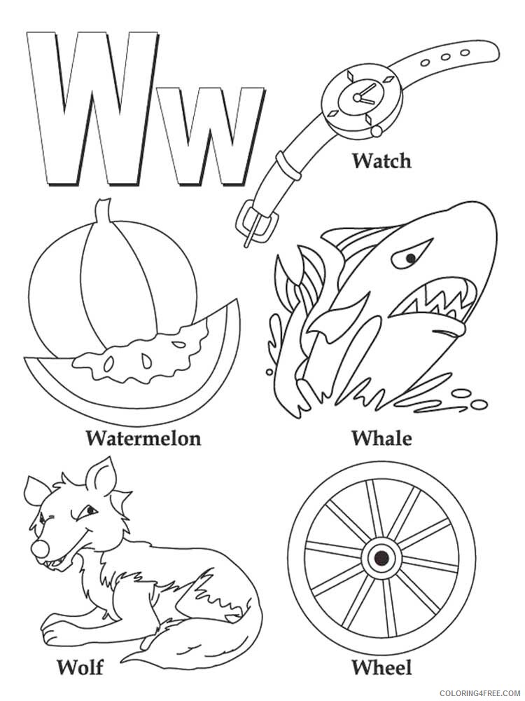 Letter W Coloring Pages Alphabet Educational Letter W of 6 Printable 2020 273 Coloring4free