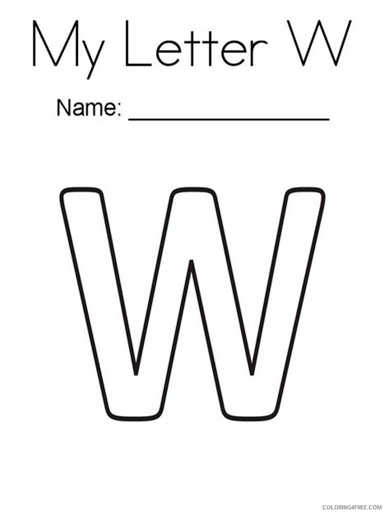 Letter W Coloring Pages Alphabet Educational Letter W of 7 Printable 2020 274 Coloring4free