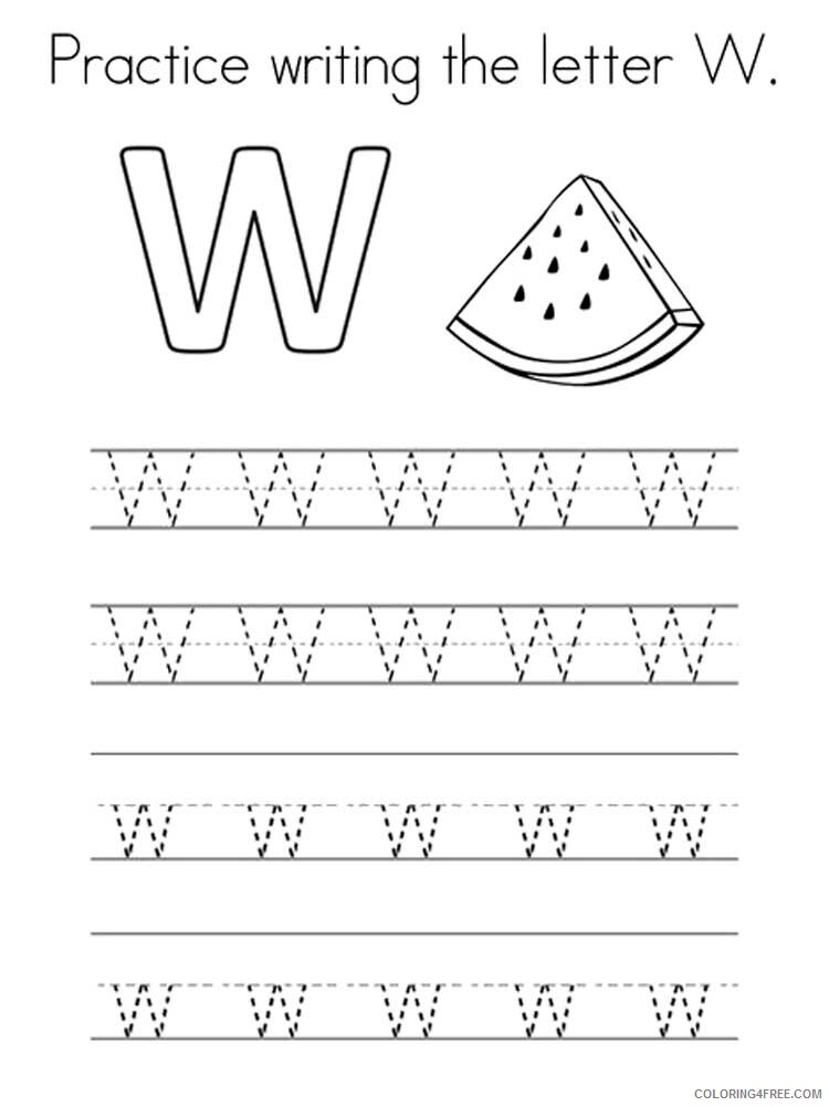 Letter W Coloring Pages Alphabet Educational Letter W of 8 Printable 2020 275 Coloring4free