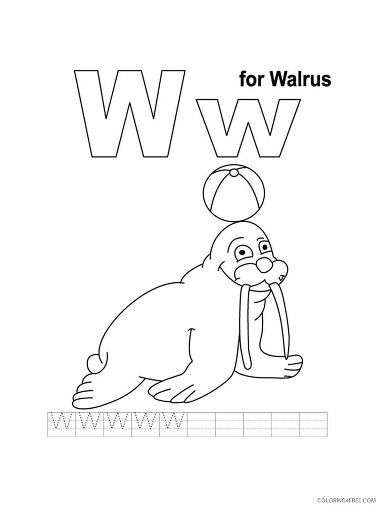 Letter W Coloring Pages Alphabet Educational Letter W of 9 Printable 2020 276 Coloring4free