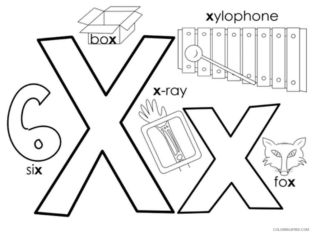 Letter X Coloring Pages Alphabet Educational Letter X of 12 Printable 2020 279 Coloring4free