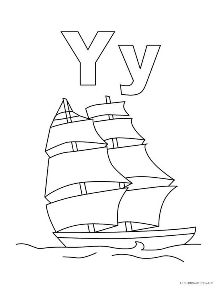 Letter Y Coloring Pages Alphabet Educational Letter Y of 12 Printable 2020 290 Coloring4free