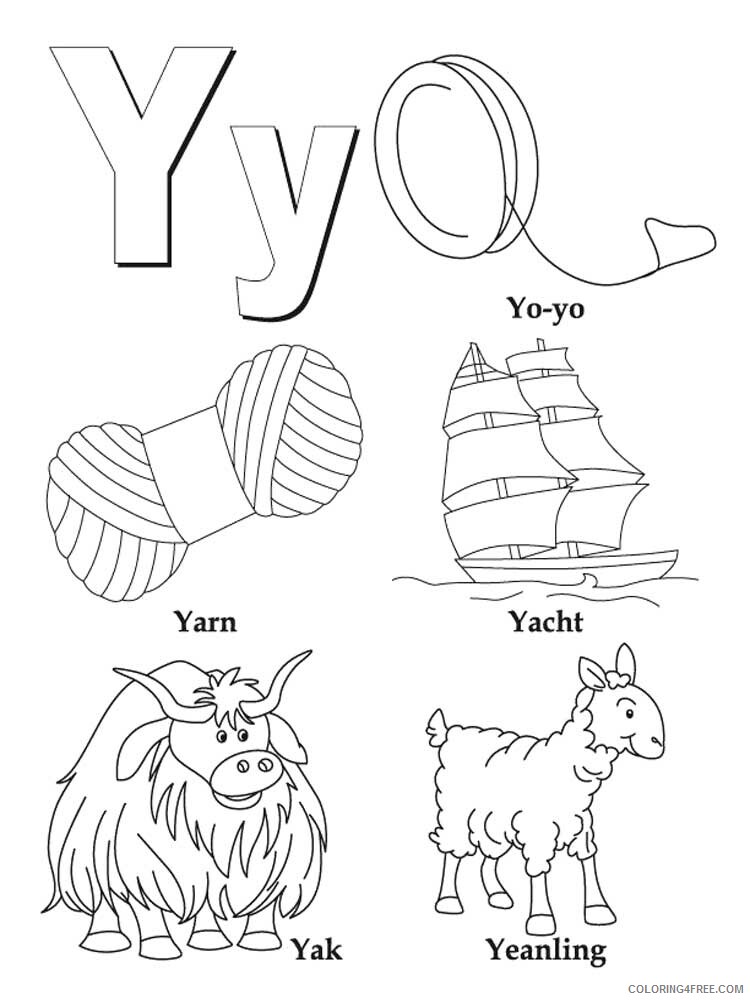 Letter Y Coloring Pages Alphabet Educational Letter Y of 3 Printable 2020 294 Coloring4free