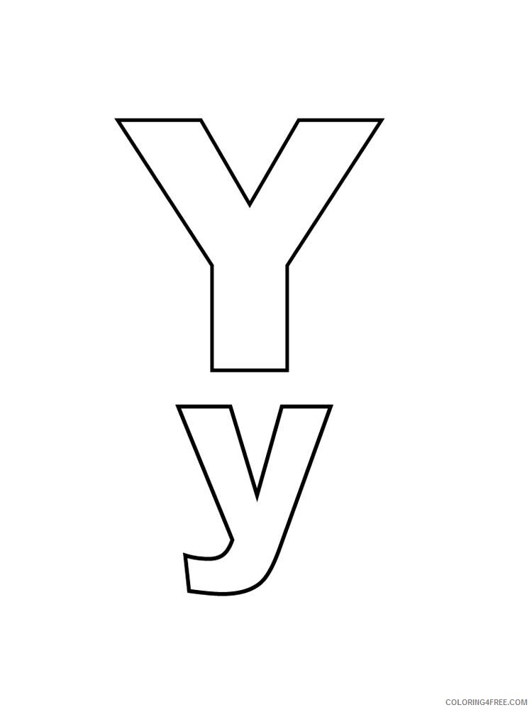 Letter Y Coloring Pages Alphabet Educational Letter Y of 4 Printable 2020 295 Coloring4free