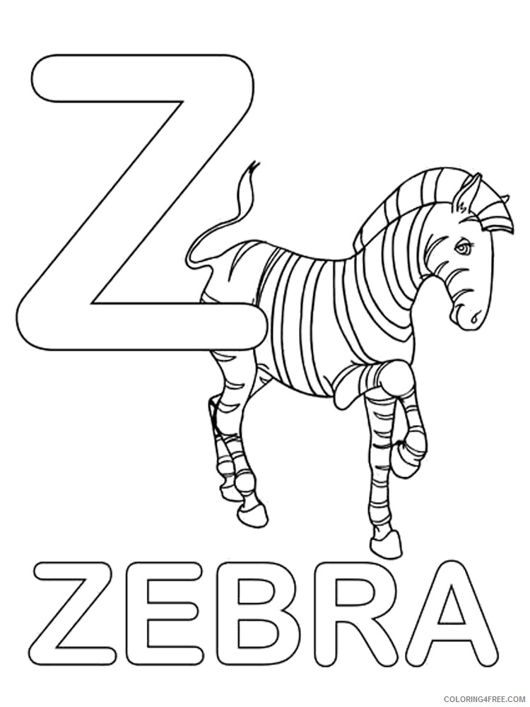 Letter Z Coloring Pages Alphabet Educational Letter Z of 1 Printable 2020 300 Coloring4free