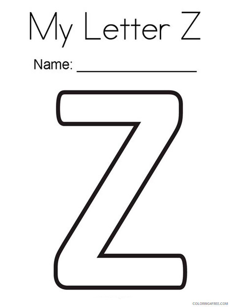 Letter Z Coloring Pages Alphabet Educational Letter Z of 10 Printable 2020 301 Coloring4free