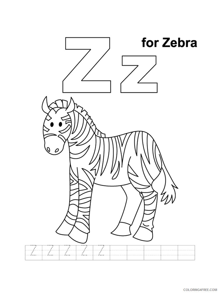 Letter Z Coloring Pages Alphabet Educational Letter Z of 11 Printable 2020 302 Coloring4free