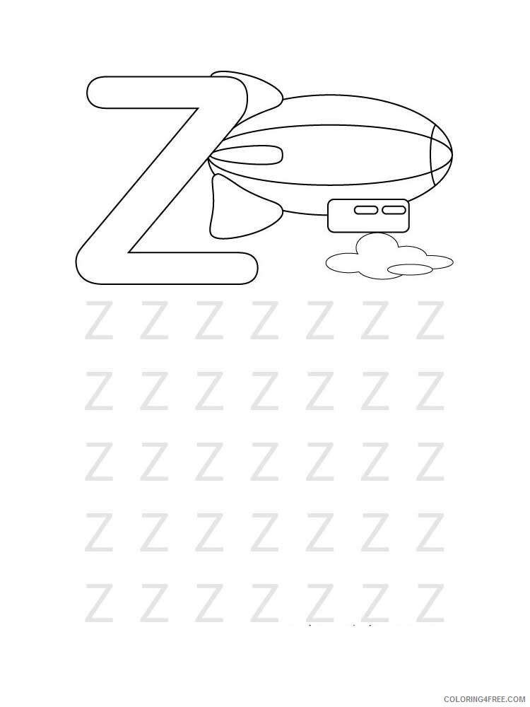 Letter Z Coloring Pages Alphabet Educational Letter Z of 13 Printable 2020 304 Coloring4free