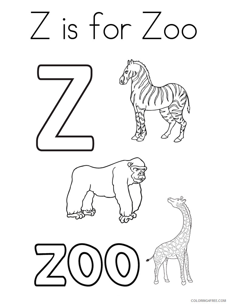 Letter Z Coloring Pages Alphabet Educational Letter Z of 3 Printable 2020 305 Coloring4free