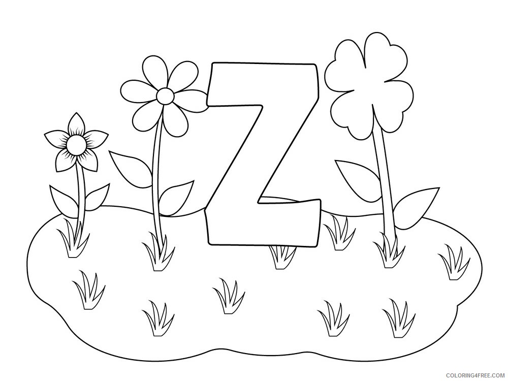 Letter Z Coloring Pages Alphabet Educational Letter Z of 4 Printable 2020 306 Coloring4free