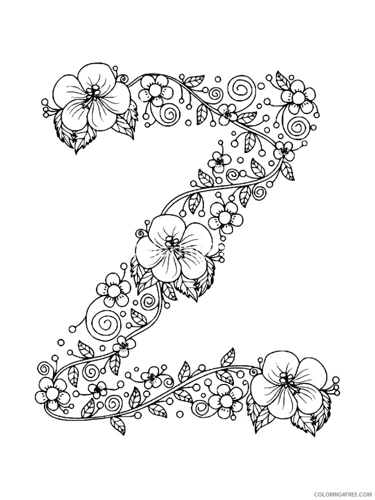 Letter Z Coloring Pages Alphabet Educational Letter Z of 7 Printable 2020 308 Coloring4free
