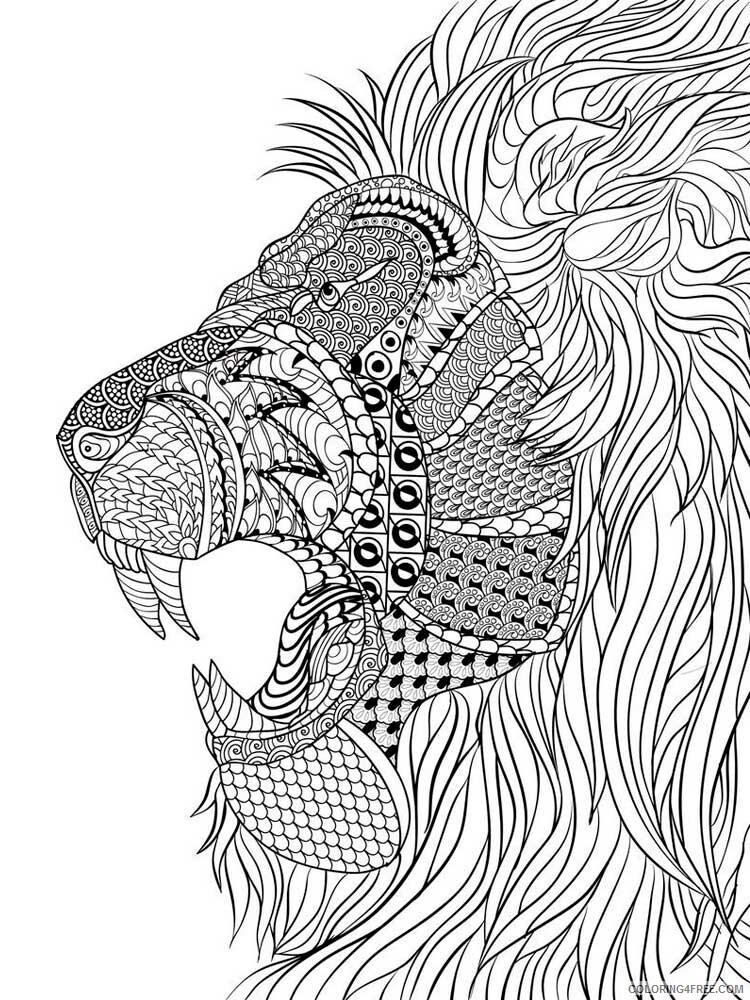Lion Coloring Pages Adult lion for adults 2 Printable 2020 501 Coloring4free