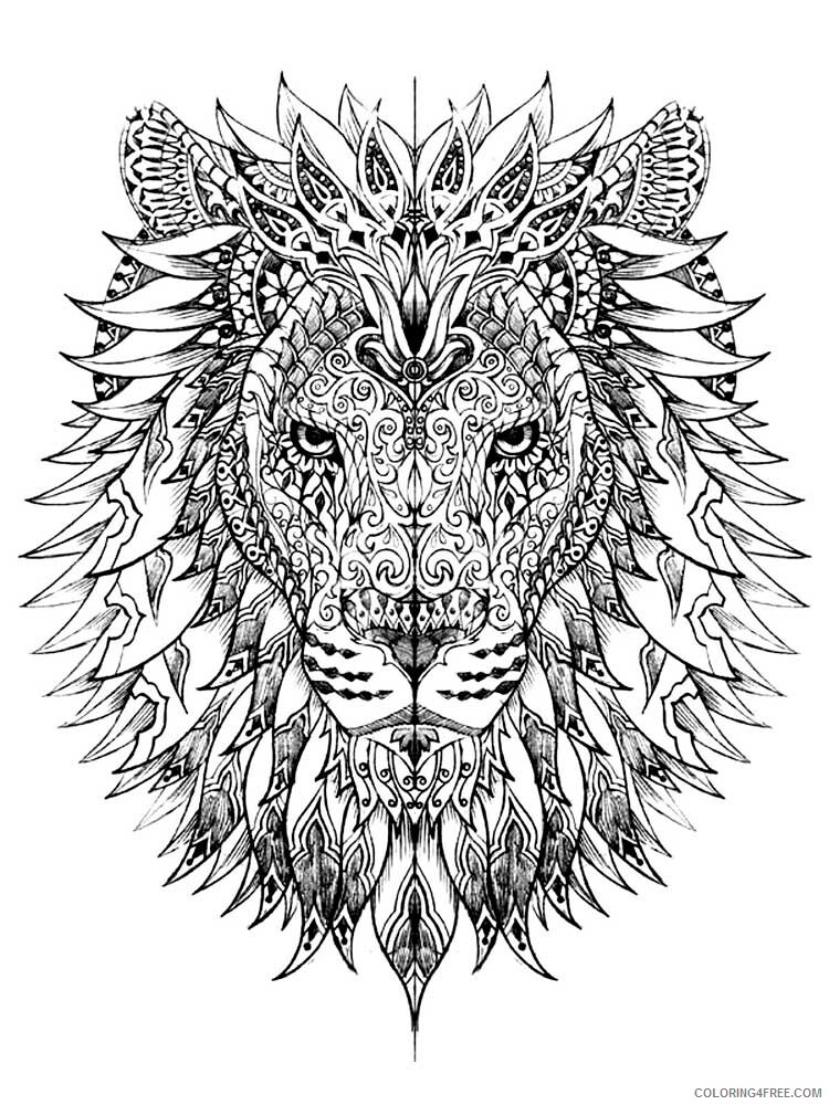Lion Coloring Pages Adult lion for adults 3 Printable 2020 502 Coloring4free