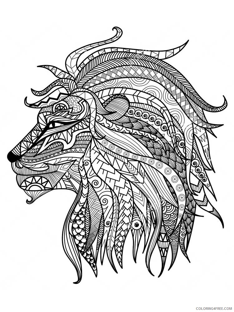 lion coloring pages adult lion for adults 6 printable 2020
