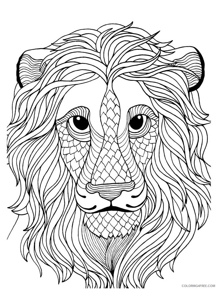 Lion Coloring Pages Adult lion for adults 8 Printable 2020 505 Coloring4free