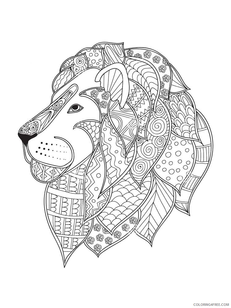 Lion Coloring Pages Adult lion for adults 9 Printable 2020 506 Coloring4free