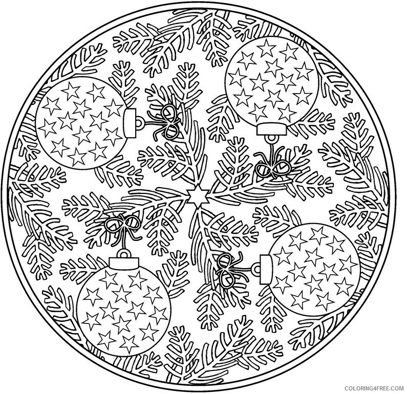 Mandala Coloring Pages Adult Ornament Winter for Adults Printable 2020 635 Coloring4free