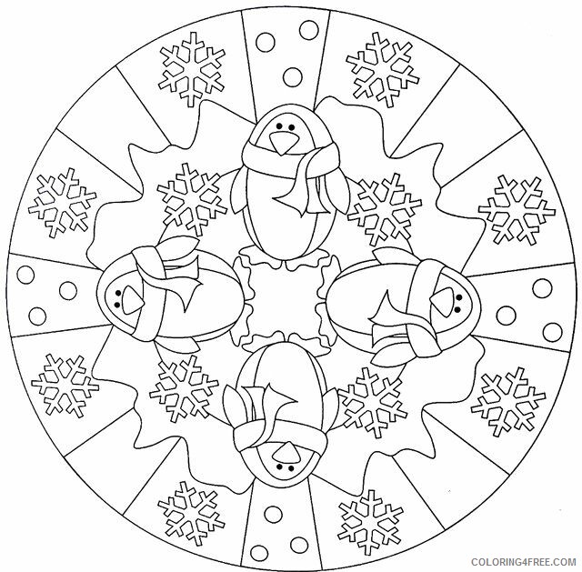 Mandala Coloring Pages Adult Penguin Winter for Adults Printable 2020 637 Coloring4free