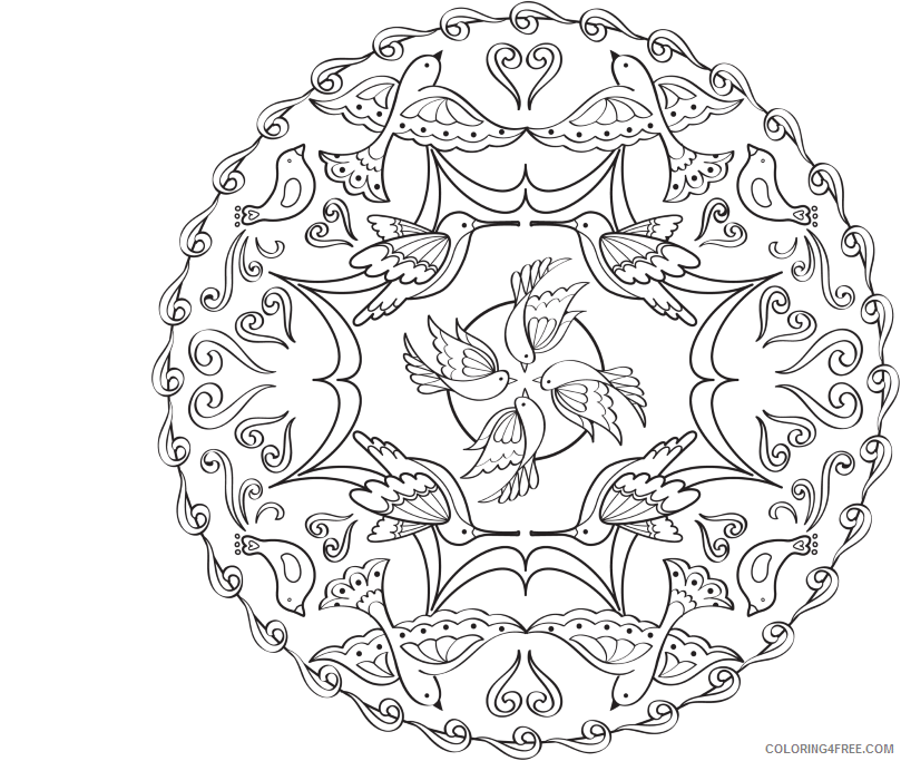 Mandala Coloring Pages Adult about bird Printable 2020 510 Coloring4free