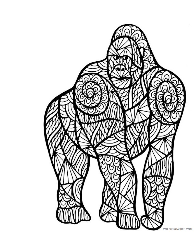 Mandala Coloring Pages Adult ape mandala Printable 2020 511 Coloring4free