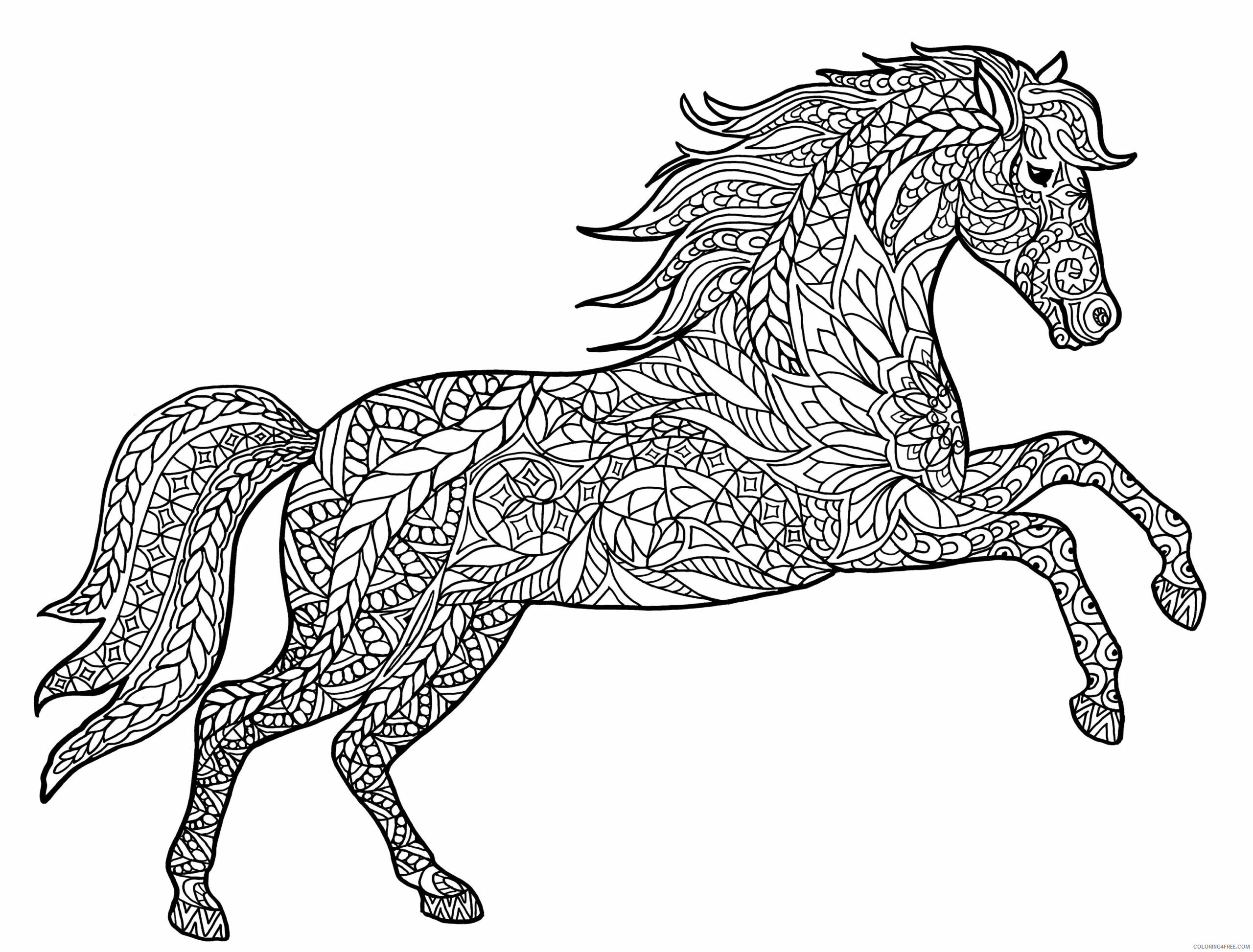 Mandala Coloring Pages Adult daring horse for adults Printable 2020 509 Coloring4free