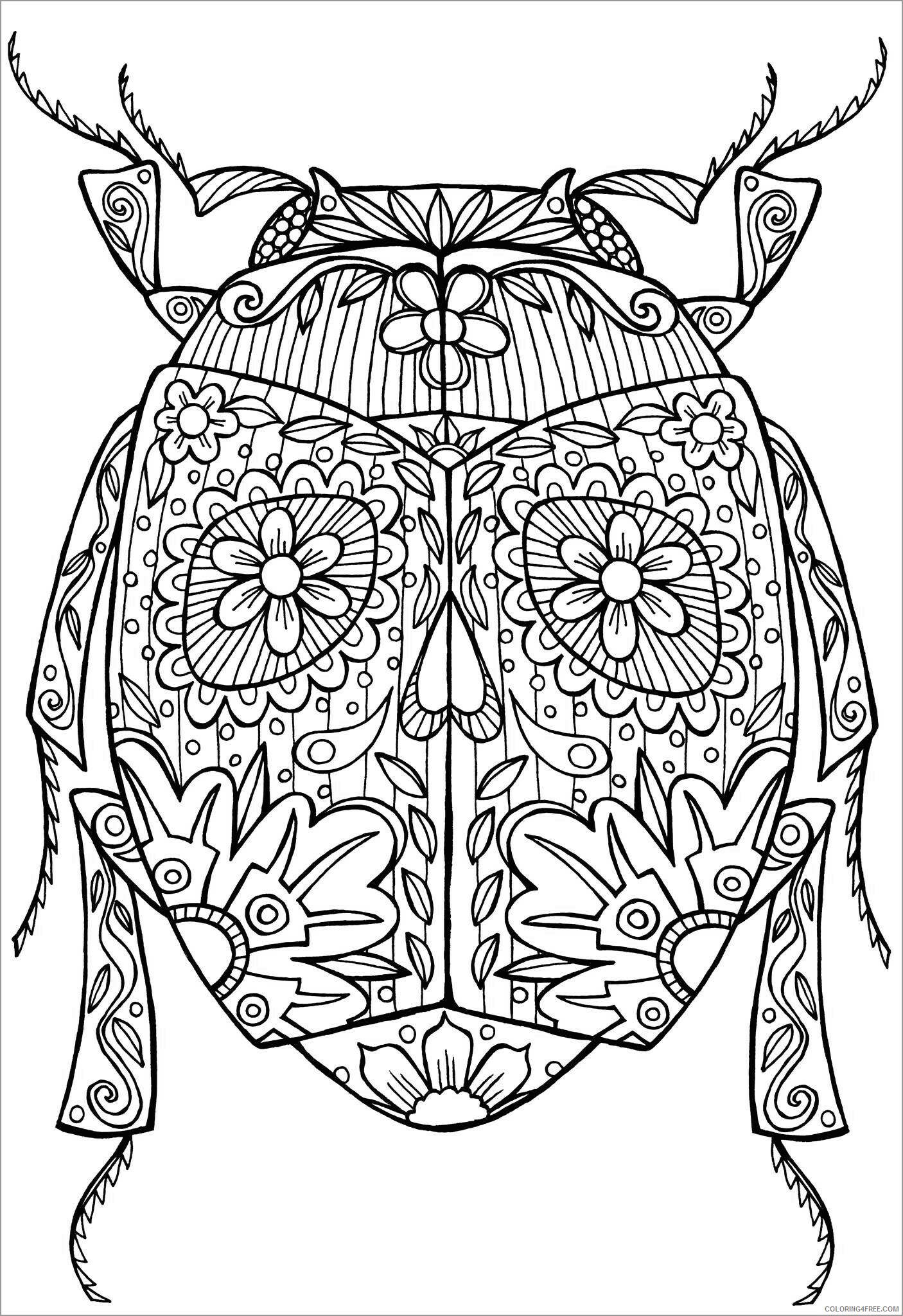 Mandala Coloring Pages Adult mandala insects for adults Printable 2020 621 Coloring4free