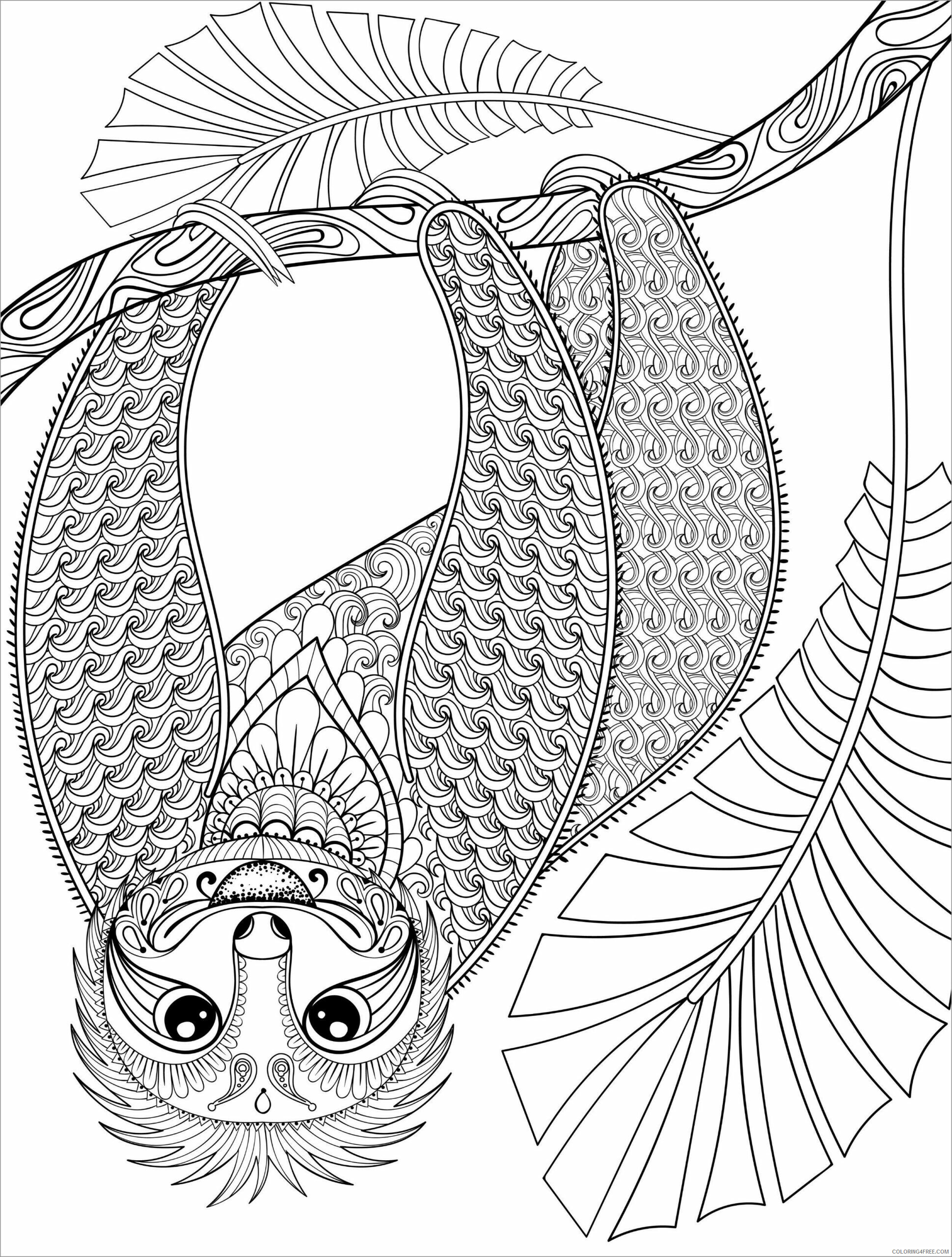 Mandala Coloring Pages Adult mandala sloths for adult Printable 2020 631 Coloring4free