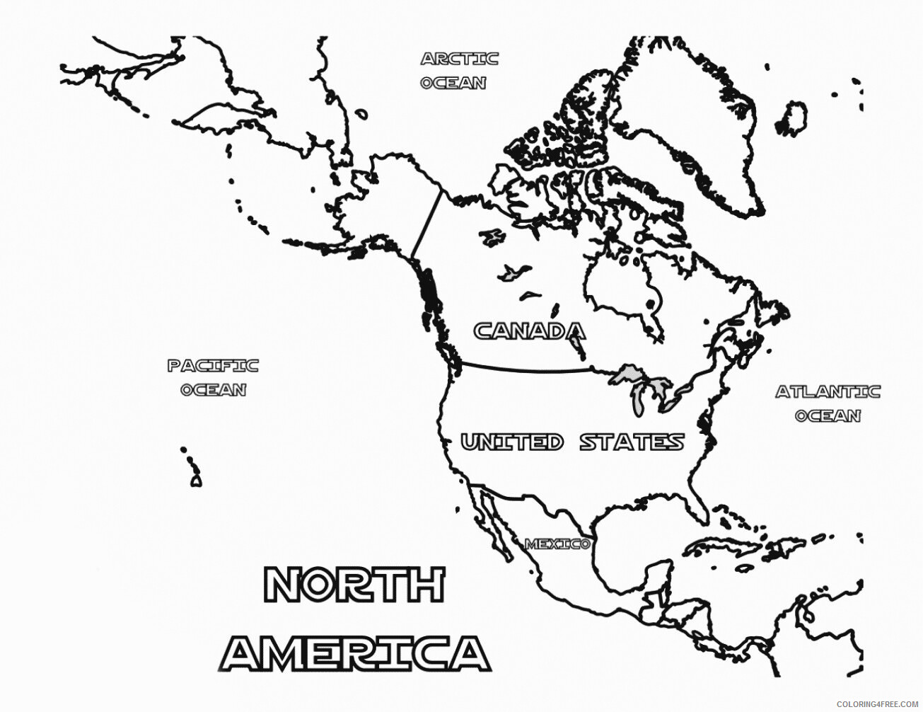 Map Coloring Pages Educational North America Map Printable 2020 1675 Coloring4free