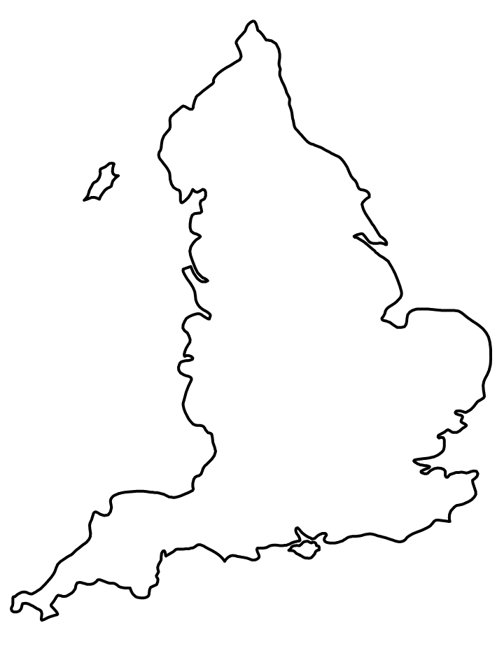Map Coloring Pages Educational blank map england Printable 2020 1646 Coloring4free