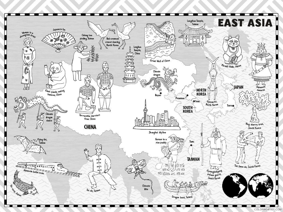 Map Coloring Pages Educational map 7 Printable 2020 1671 Coloring4free
