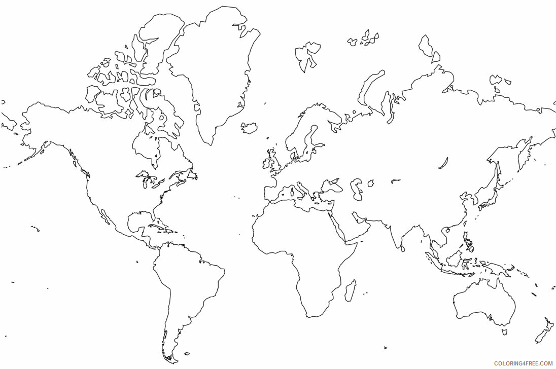Map Coloring Pages Educational of World Map Printable 2020 1647 Coloring4free