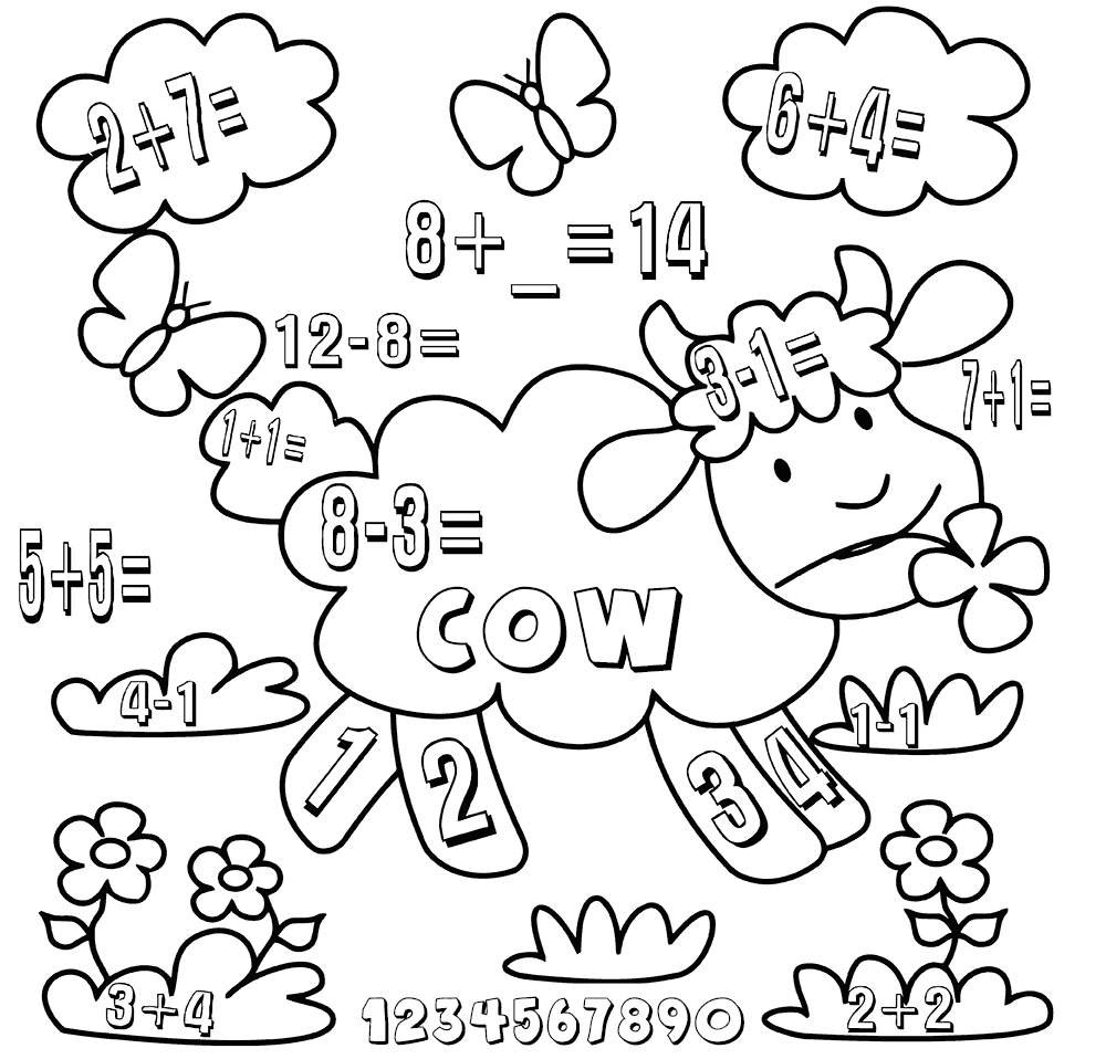 Math Coloring Pages Educational Add and Subtract Kindergarten Math 2020 1686 Coloring4free