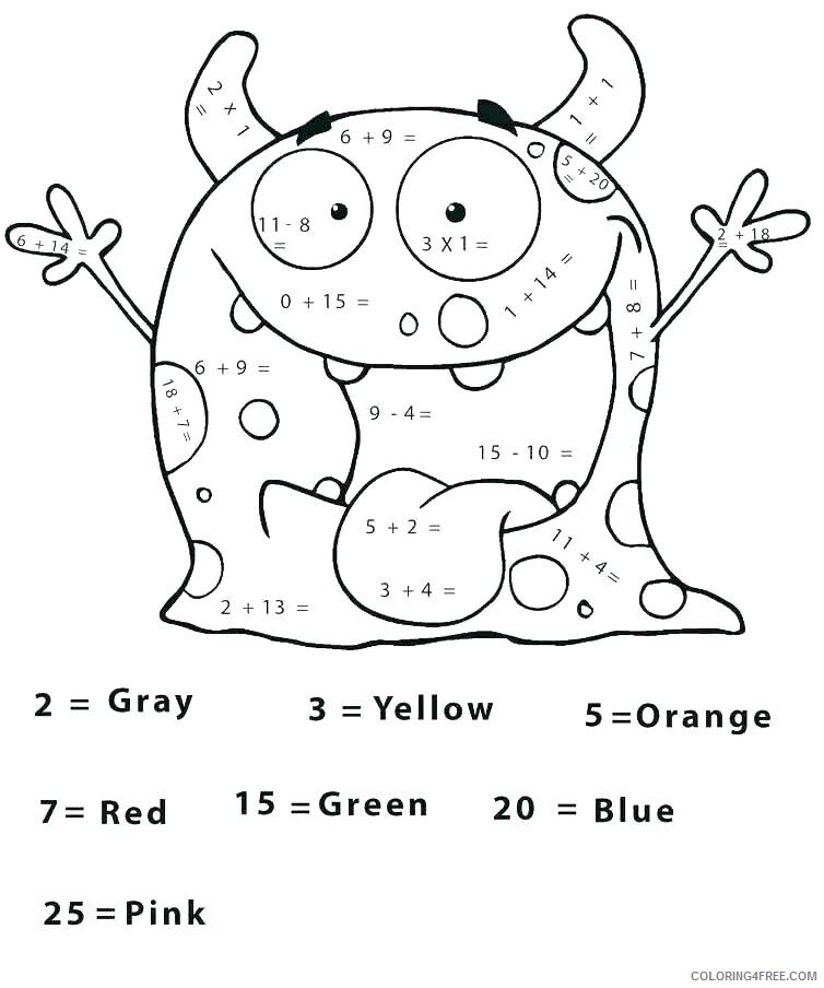 Math Coloring Pages Educational games kids math car police Printable 2020 1685 Coloring4free