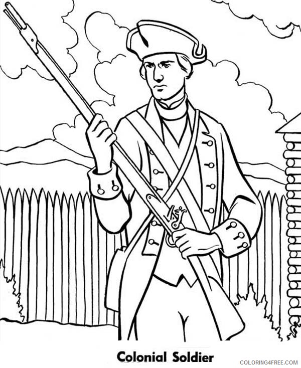 Military Coloring Pages for boys Colonial Soldier in Armed Forces Day 2020 0596 Coloring4free