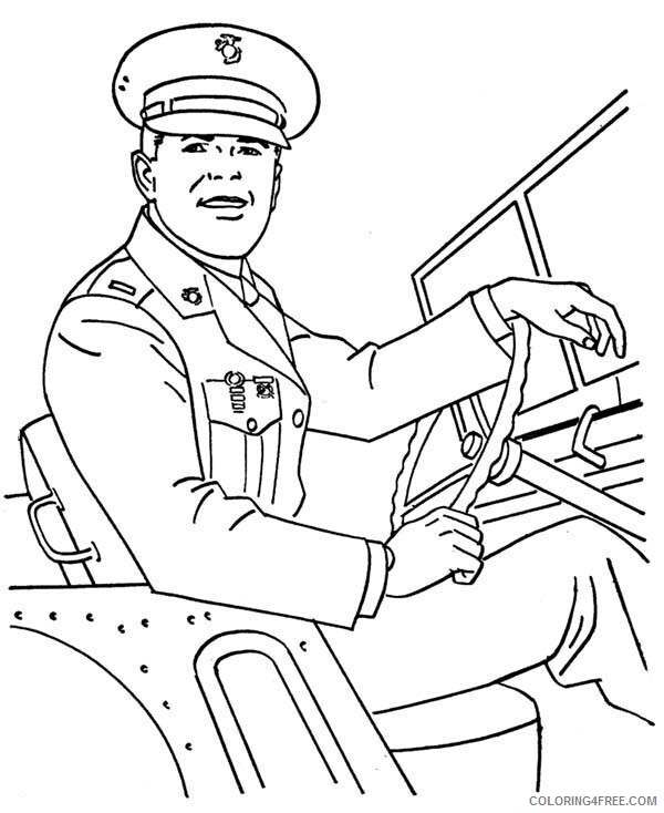 Military Coloring Pages for boys Sergeant Driving a Car Armed Forces Day 2020 0605 Coloring4free