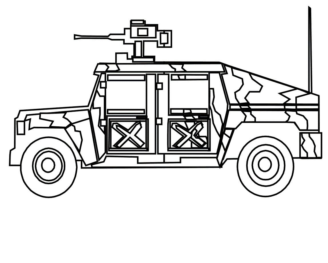 Military Coloring Pages for boys odd truck sheets vehicles 2020 0623 Coloring4free