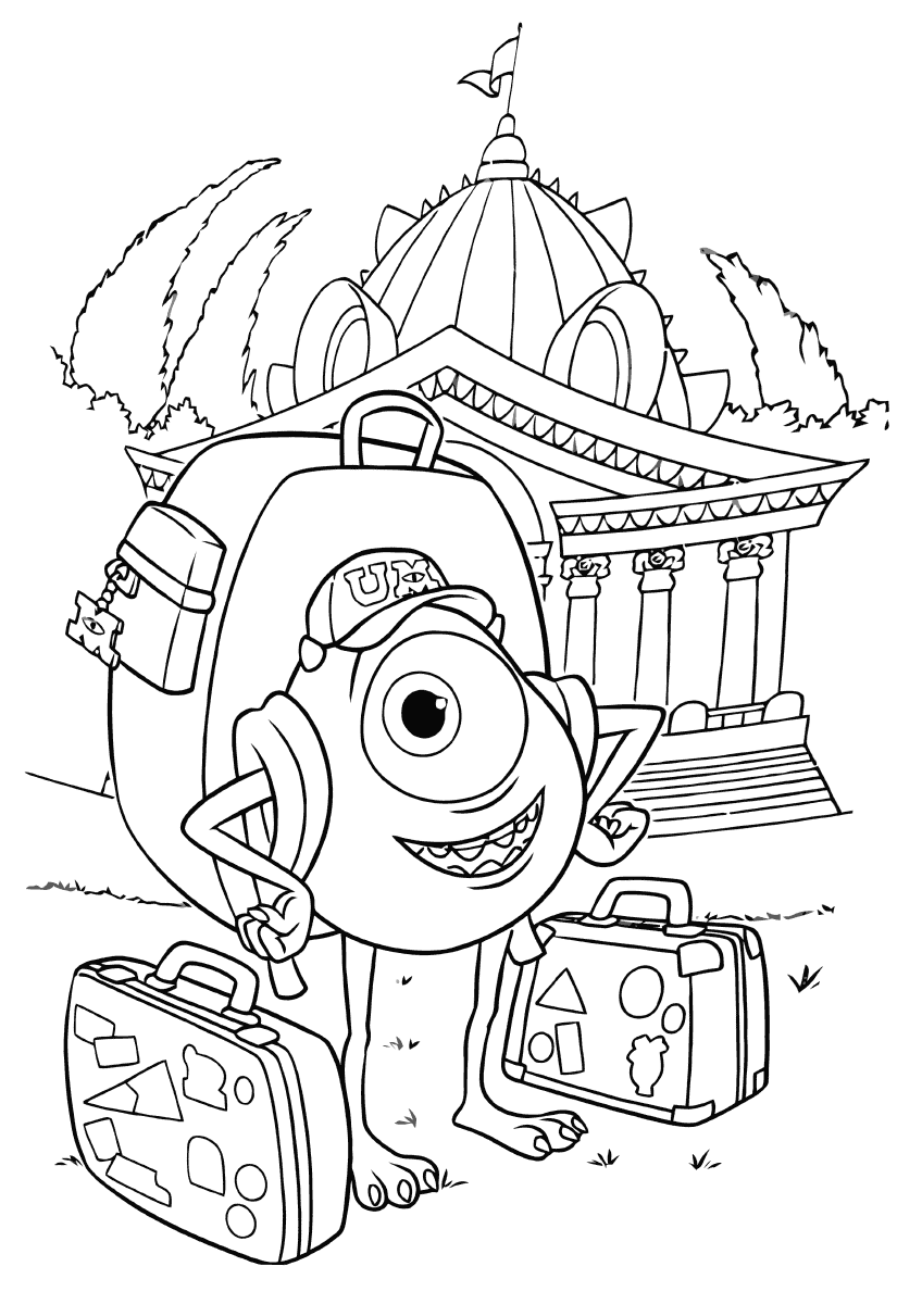 Monster Coloring Pages for boys Mike Arrives Monsters U Printable 2020 0651 Coloring4free