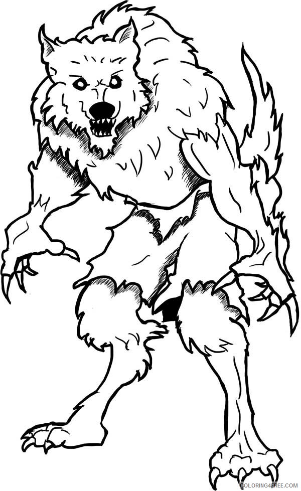 Monster Coloring Pages for boys Monster Werewolf Printable 2020 0660 Coloring4free