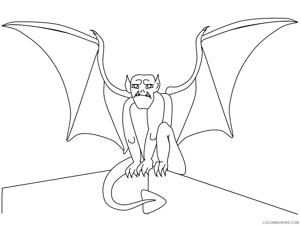 Monster Coloring Pages for boys gargoyle Printable 2020 0641 Coloring4free