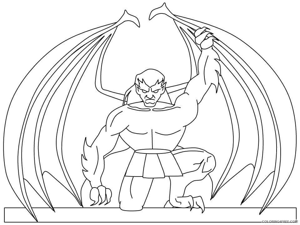 Monster Coloring Pages for boys gargoyle2 Printable 2020 0642 Coloring4free