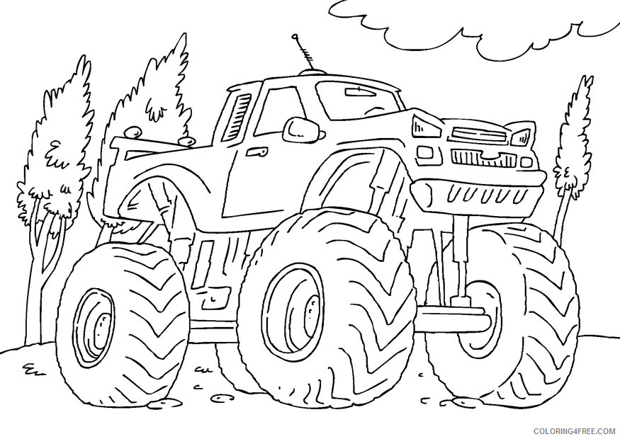 Monster Truck Coloring Pages for boys of Monster Trucks Printable 2020 0662 Coloring4free