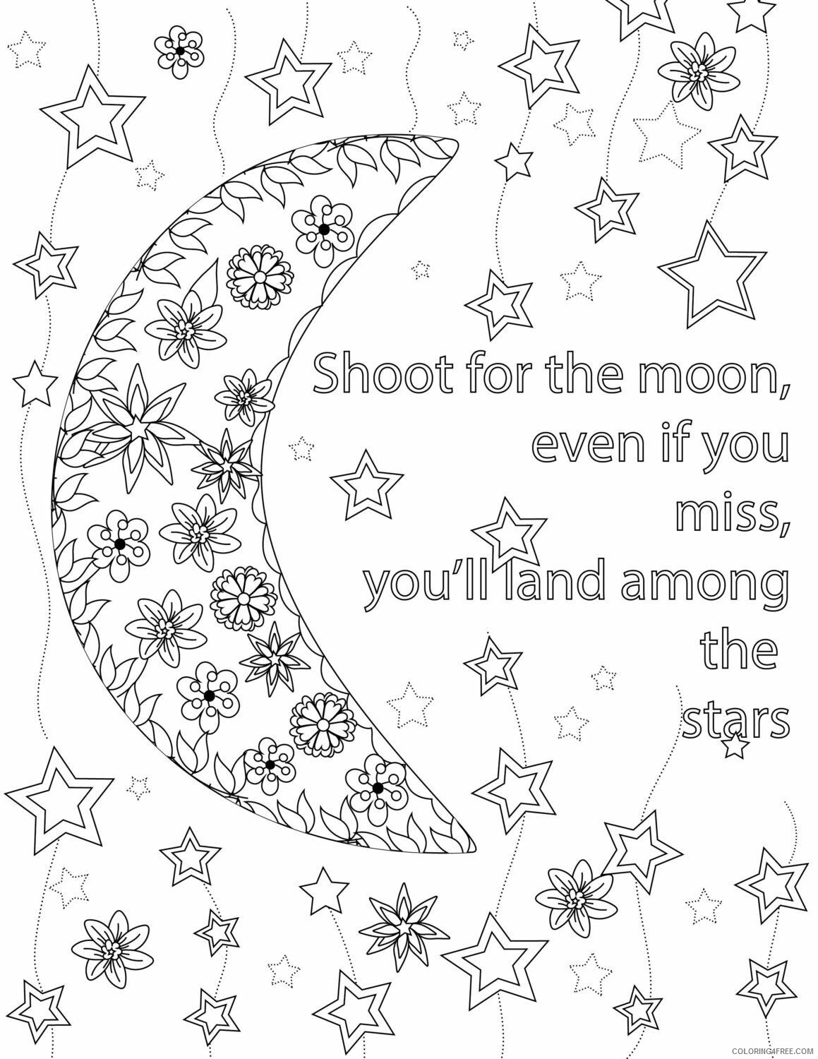 Moon Coloring Pages Educational Moon Quote for Teens Printable 2020 1737 Coloring4free