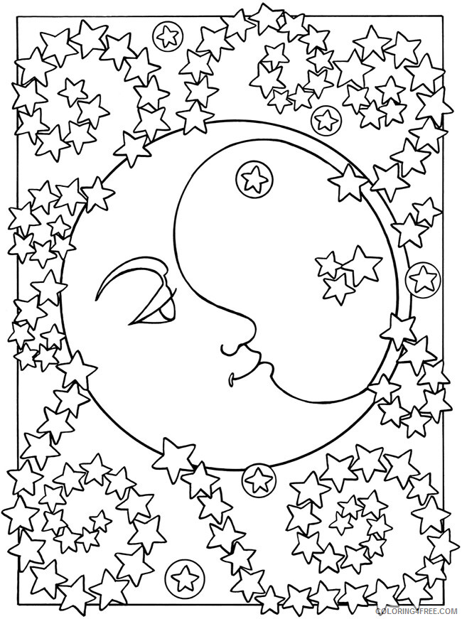 Moon Coloring Pages Educational pretty moon Printable 2020 1738 Coloring4free