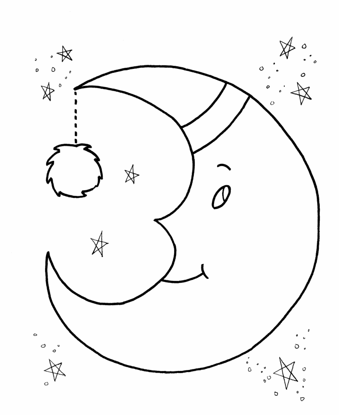 Moon Coloring Pages Educational sleepytime moon Printable 2020 1740 Coloring4free