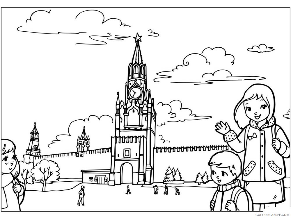 Moscow Coloring Pages Cities Educational Moscow 4 Printable 2020 330 Coloring4free