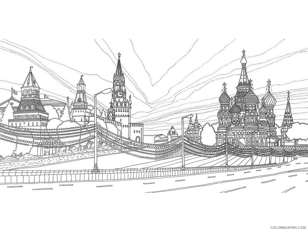 Moscow Coloring Pages Cities Educational Moscow 6 Printable 2020 332 Coloring4free