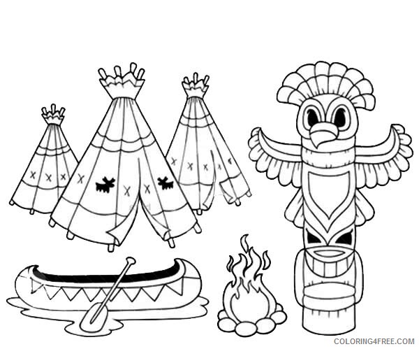 Native American Coloring Pages Indian Tradition Totem American Day 2020 0685 Coloring4free